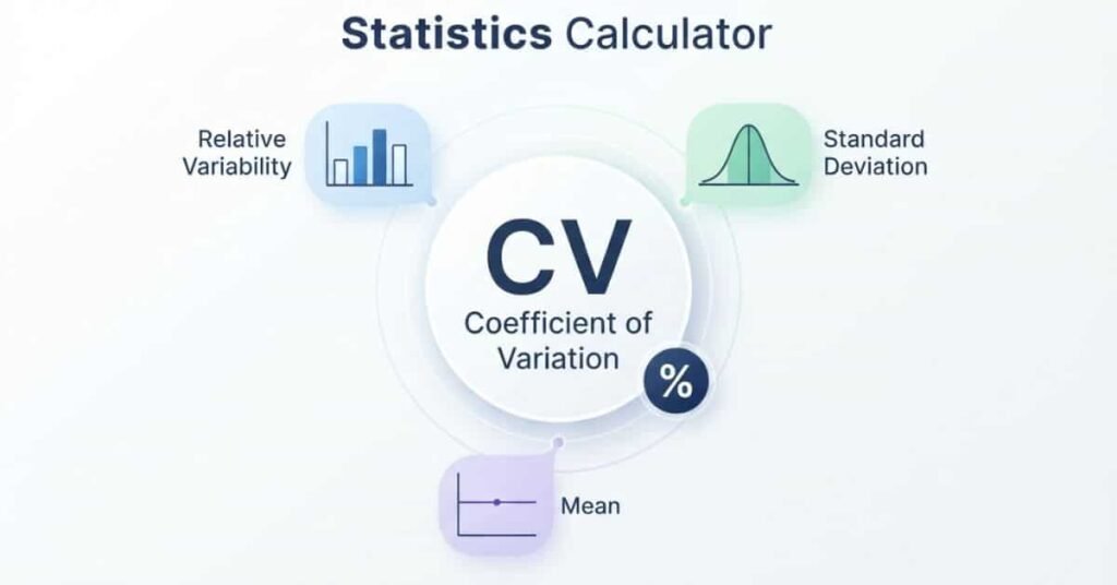 CV stands for coefficient of variation in statistics infographic