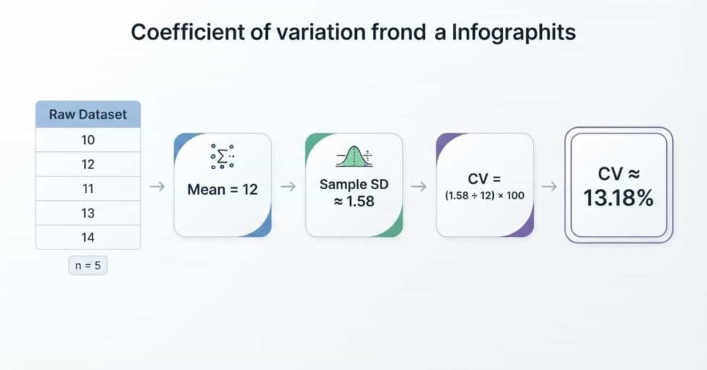 Finding coefficient of variation from a dataset using mean and standard deviation